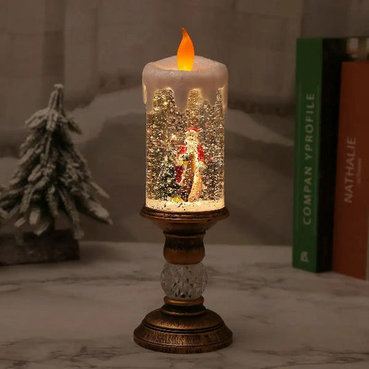 Novogodišnja lampa sveća sa Deda Mrazom - Praznična lampa