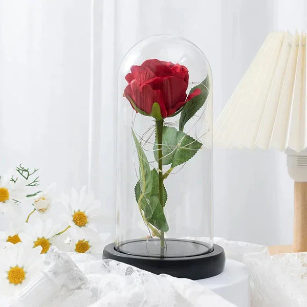 Svetleća zastakljena ruža + Električni otvarač za vino PAPAJA ROMANTIC COMBO